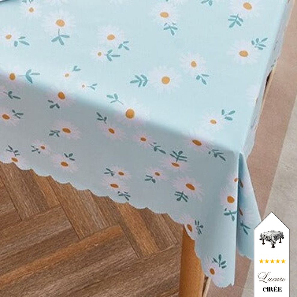 Nappe De Noël En Toile Cirée Bleue - Motif Traîneau - Largeur 140 Cm - Neuf étiqueté