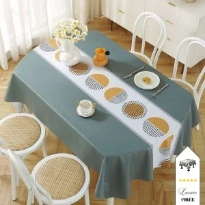 Nappe toile cirée ovale grise