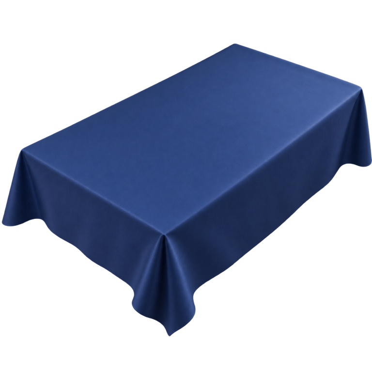 Illustration détourée d’une toile cirée rectangulaire bleu marine